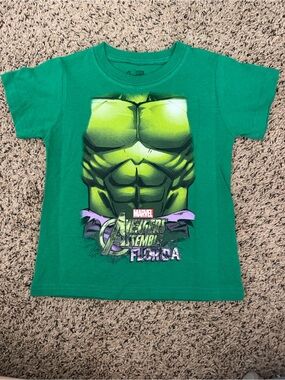 Marvel Green Hulk Muscle Chest Graphic Tee